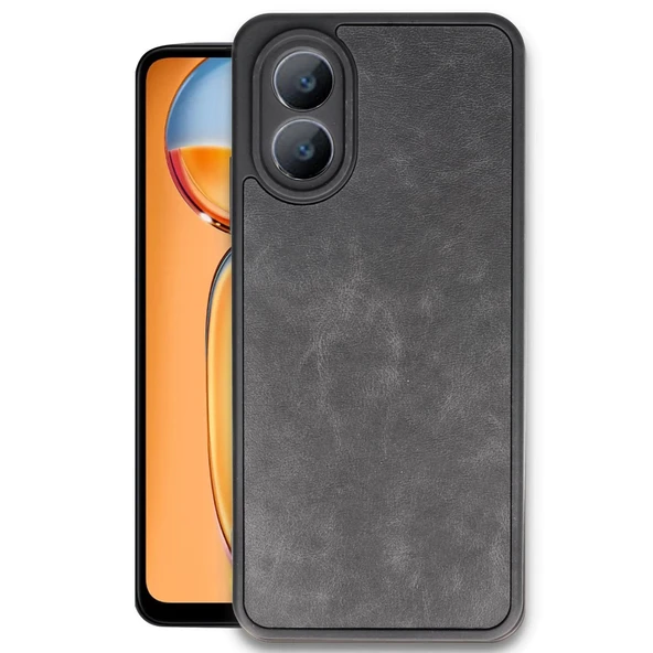 Oppo A38 Kılıf Aras Deri Kapak - Siyah ürün görseli 1