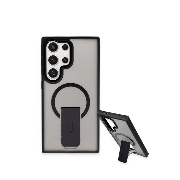 Samsung Galaxy S23 Ultra Tork Magsafe Standlı Kapak - Derin Mor - Resim 2