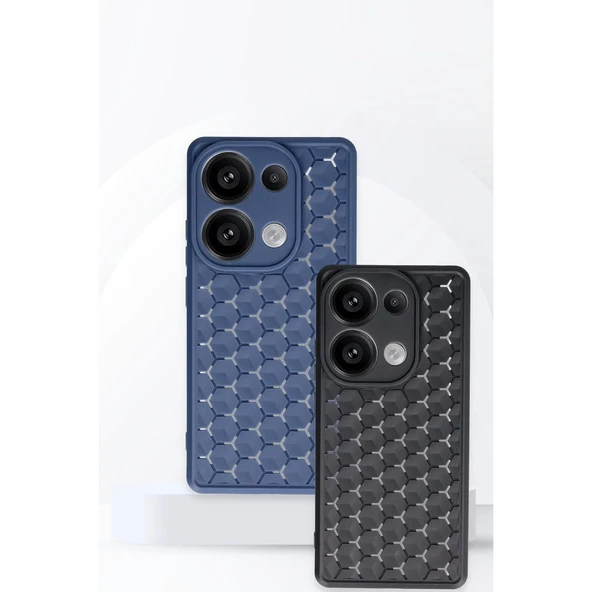 Xiaomi Redmi Note 13 Pro 4g Kılıf Petek Silikon Kapak - Siyah - Resim 3