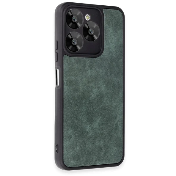 General Mobile Era 50 Kılıf Aras Deri Kapak - Koyu Yeşil - Resim 2