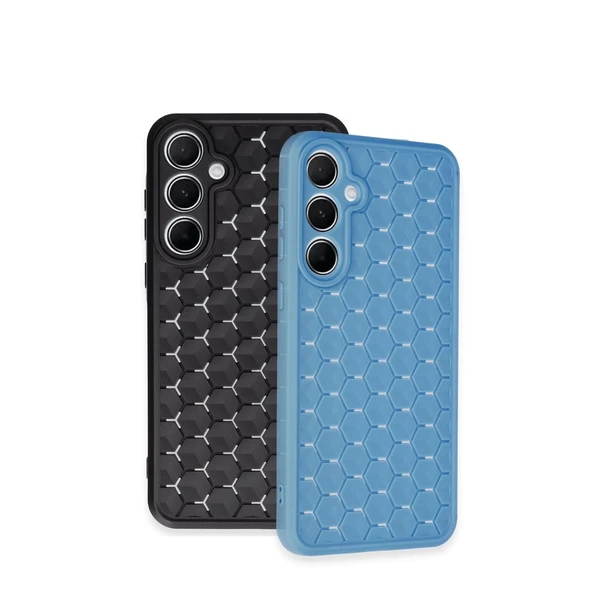 Samsung Galaxy A15 4g Kılıf Petek Silikon Kapak - Siyah - Resim 3