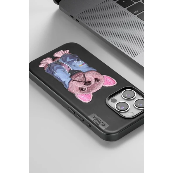 Venco İphone 15 Pro Cute Desenli Kapak - Siyah - Resim 5