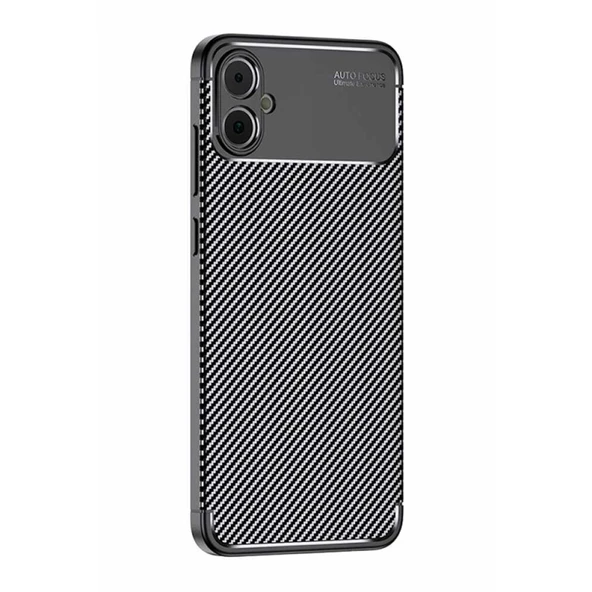 Samsung Galaxy A05 Kılıf Auto Focus Karbon Kapak - Siyah ürün görseli 1