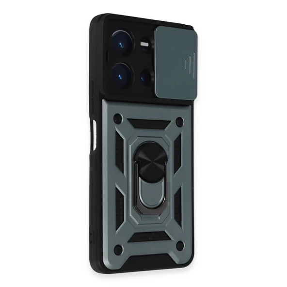 Vivo Y36 Kılıf Pars Lens Yüzüklü Silikon - Yeşil ürün görseli 1