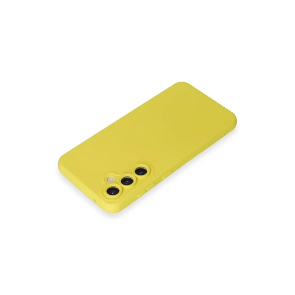 Samsung Galaxy S24 Kılıf Nano İçi Kadife Silikon - Sarı - Resim 3