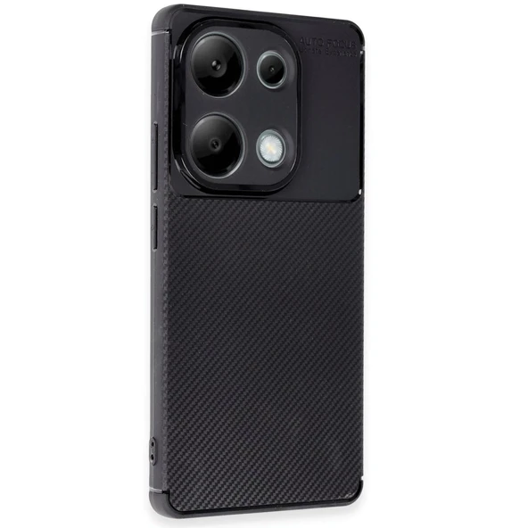 Xiaomi Redmi Note 13 Pro 4g Kılıf Auto Focus Karbon Kapak - Siyah - Resim 2