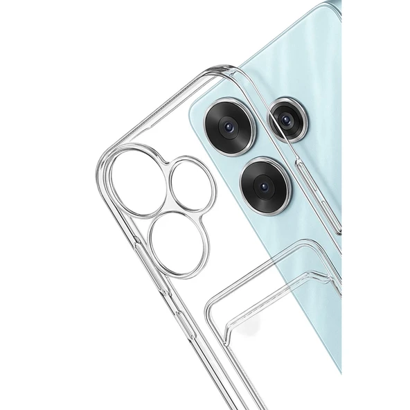 Xiaomi Redmi 13 4g Kılıf Kart Şeffaf Silikon - Şeffaf - Resim 3