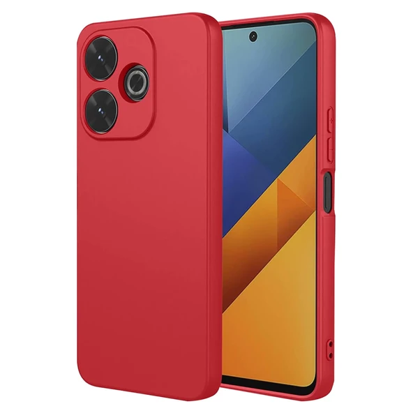 Xiaomi Redmi 13 4g Kılıf Nano İçi Kadife Silikon - Kırmızı ürün görseli 1