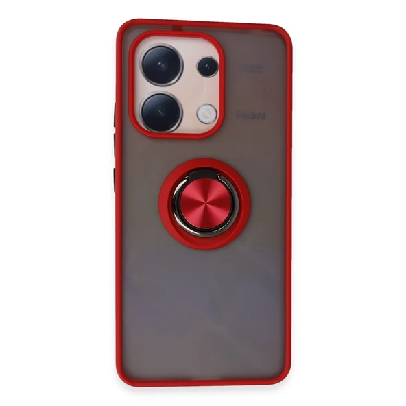Xiaomi Redmi Note 13 4g Kılıf Montreal Yüzüklü Silikon Kapak - Kırmızı ürün görseli 1