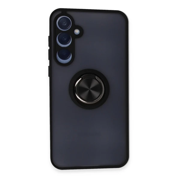 Samsung Galaxy A55 5g Kılıf Montreal Yüzüklü Silikon Kapak - Siyah ürün görseli 1