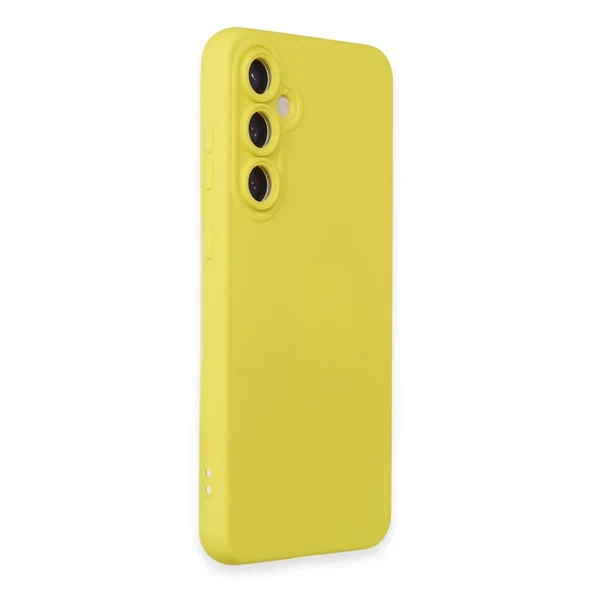 Samsung Galaxy S24 Kılıf Nano İçi Kadife Silikon - Sarı - Resim 2