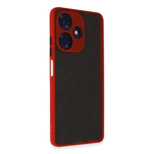 İnfinix Hot 30 4g Kılıf Montreal Silikon Kapak - Kırmızı - Resim 2