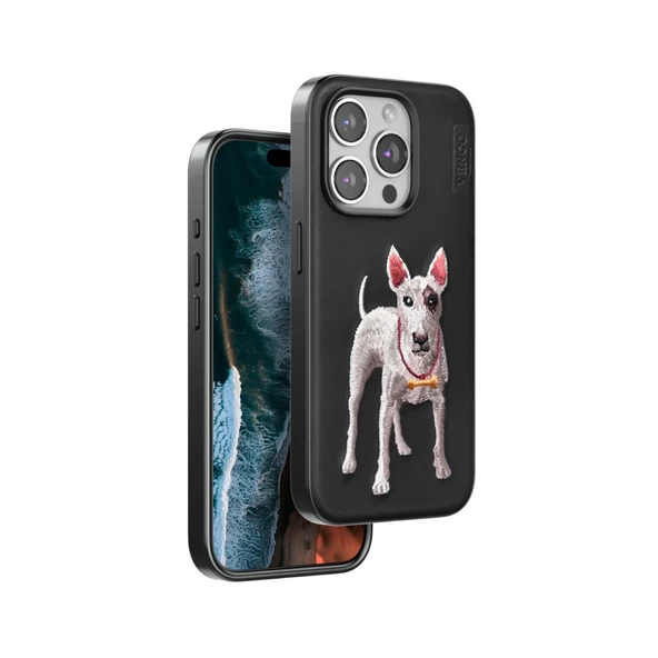 Venco İphone 15 Pro Perma Desenli Kapak - Siyah - Resim 2