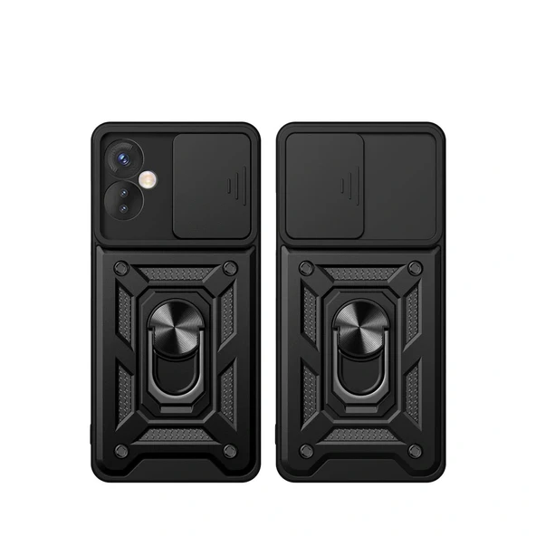 İnfinix Hot 30 5g Kılıf Pars Lens Yüzüklü Silikon - Gold - Resim 3