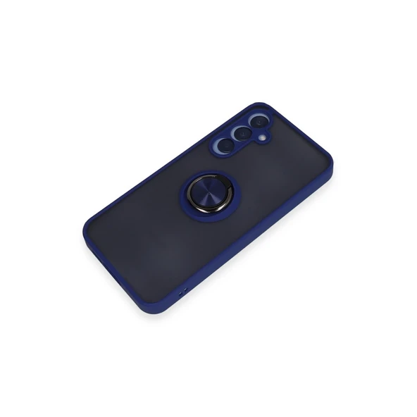 Samsung Galaxy A35 5g Kılıf Montreal Yüzüklü Silikon Kapak - Lacivert - Resim 4