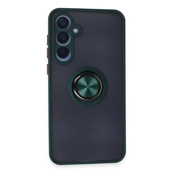 Samsung Galaxy A25 5g Kılıf Montreal Yüzüklü Silikon Kapak - Yeşil ürün görseli 1