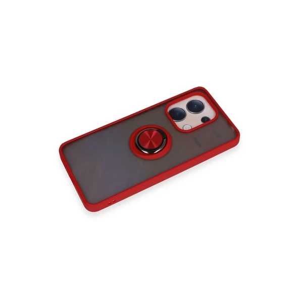 Xiaomi Redmi Note 13 4g Kılıf Montreal Yüzüklü Silikon Kapak - Kırmızı - Resim 4