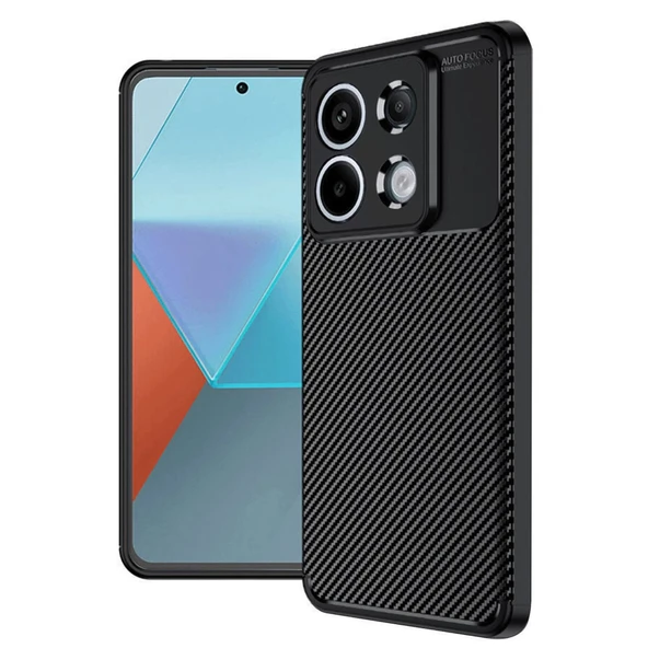 Xiaomi Redmi Note 13 Pro 4g Kılıf Auto Focus Karbon Kapak - Siyah ürün görseli 1