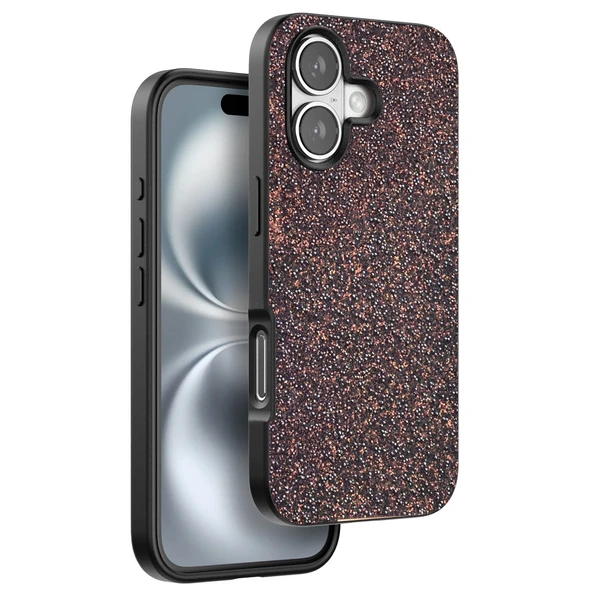 Onegif İphone 16 Plus Bright Simli Kapak - Derin Mor ürün görseli 1