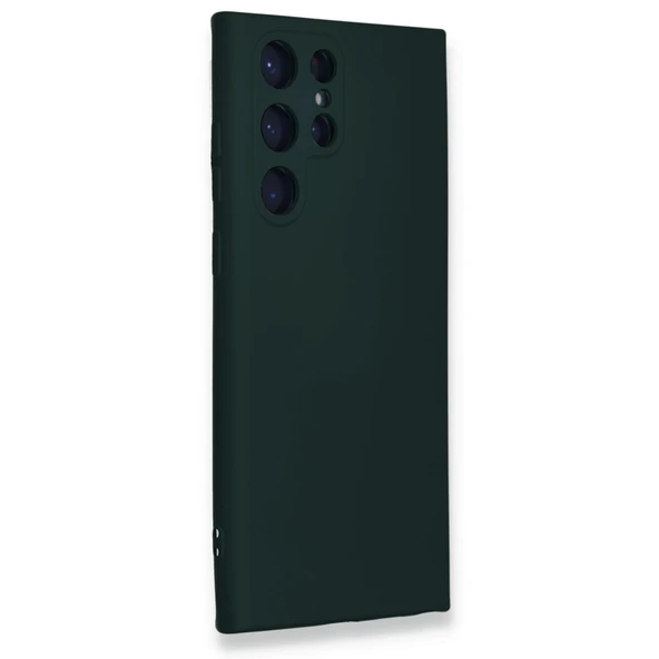 Samsung Galaxy S24 Ultra Kılıf Nano İçi Kadife Silikon - Koyu Yeşil - Resim 2