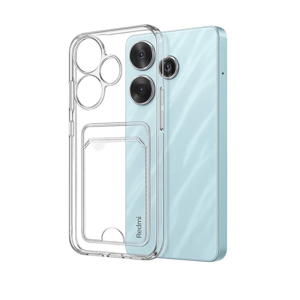 Xiaomi Redmi 13 4g Kılıf Kart Şeffaf Silikon - Şeffaf ürün görseli 1