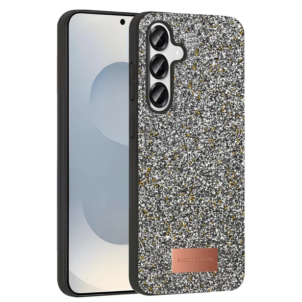 Onegif Samsung Galaxy S25 Plus Bright Simli Kapak - Gümüş ürün görseli 1