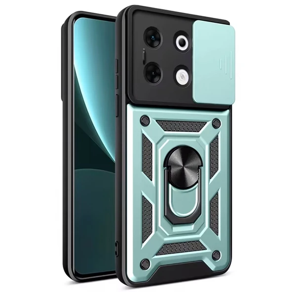 İnfinix Zero 30 5g Kılıf Pars Lens Yüzüklü Silikon - Yeşil ürün görseli 1