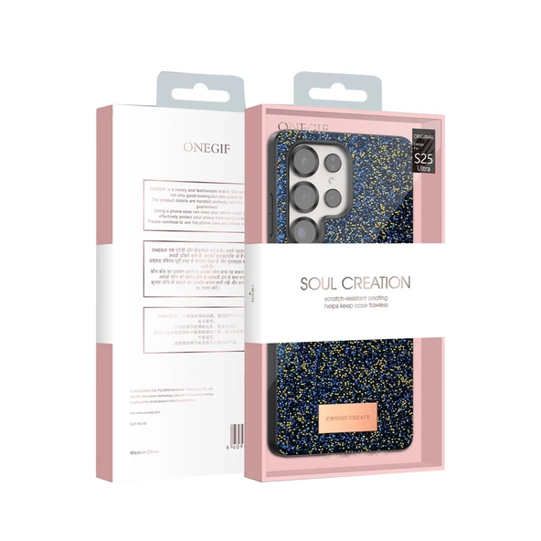 Onegif Samsung Galaxy S25 Ultra Bright Simli Kapak - Gümüş - Resim 4