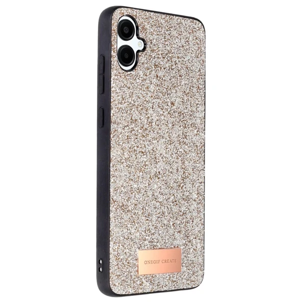 Onegif Samsung Galaxy A06 Bright Simli Kapak - Gold ürün görseli 1