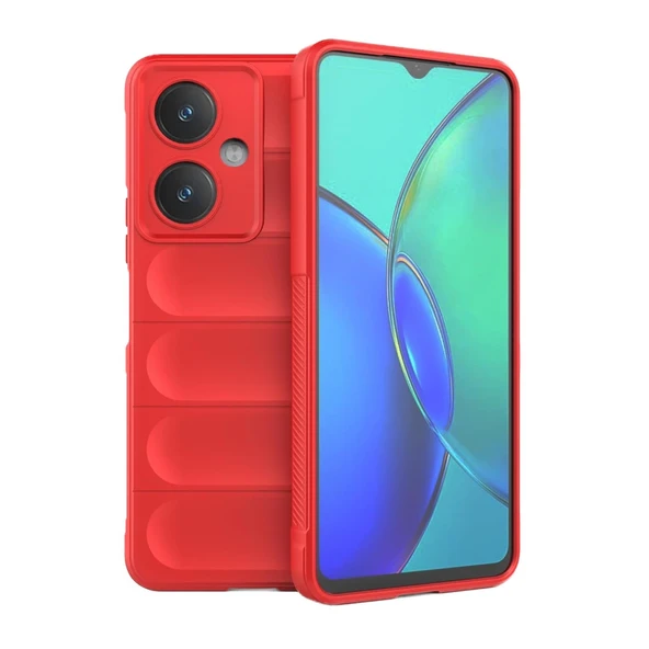 Vivo Y27 Kılıf Optimum Silikon - Kırmızı - Resim 2