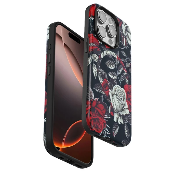 Onegif İphone 15 Pro Max Flower Series Magsafe Kapak - Siyah ürün görseli 1