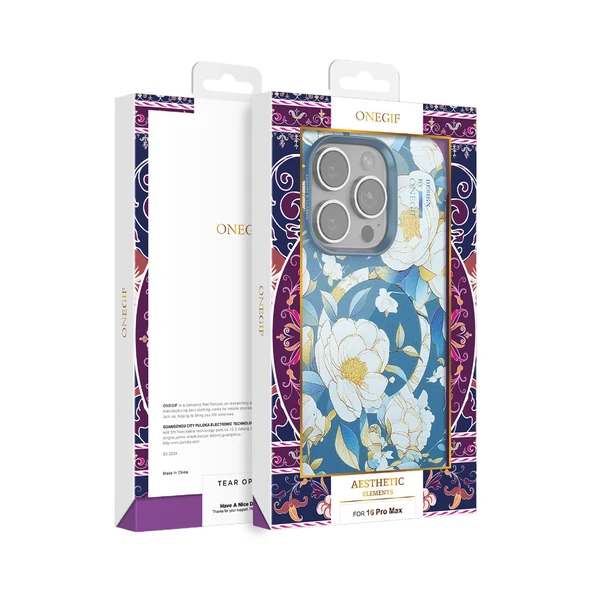 Onegif İphone 15 Plus Flower Series Magsafe Kapak - Pembe - Resim 4