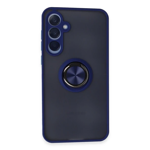 Samsung Galaxy A35 5g Kılıf Montreal Yüzüklü Silikon Kapak - Lacivert ürün görseli 1