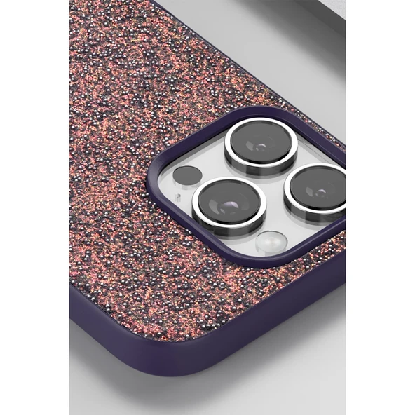 Onegif İphone 16 Bright Simli Kapak - Derin Mor - Resim 2