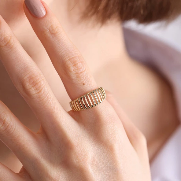 14K Altın Modern Yüzük - Resim 2