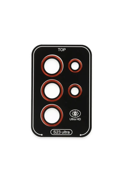 HarmonyAura Samsung Galaxy S23 Ultra Valdez Metal Kamera Lens - Kırmızı - Resim 2