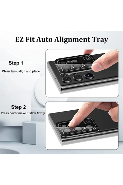 HarmonyAura Samsung Galaxy S23 Ultra Valdez Metal Kamera Lens - Kırmızı - Resim 3