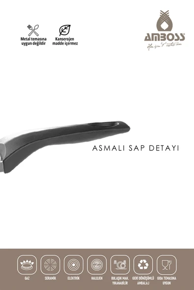 Amboss Mocca Granit Kaplama Krep Tavası 26 cm - Resim 5