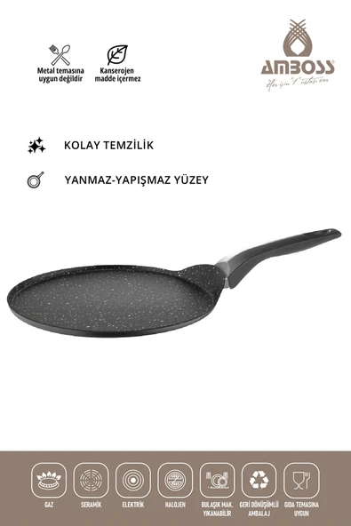 Amboss Mocca Granit Kaplama Krep Tavası 26 cm - Resim 4