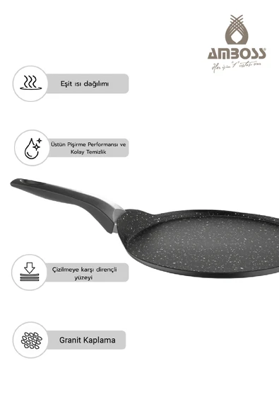 Amboss Mocca Granit Kaplama Krep Tavası 26 cm - Resim 3