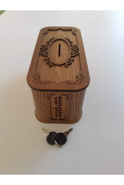 Tip Box Bahşiş Tip Kutusu Ahşap Kumbara Anahtarlı Kilitli Bahşiş Için Kumbara Bahşiş Kutusu - Resim 6