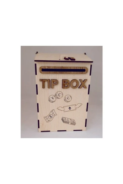 Ahşap Posta Kutusu Tip Box Bahşiş Kutusu Tipbox Kumbara - Resim 2