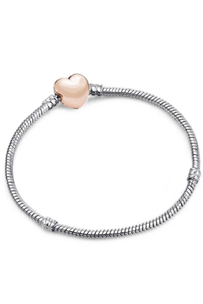 925 Ayar Charm Uyumlu Pave Taşlı Kalp Gümüş Bileklik Sevgililer Günü Hediyelik - Resim 2