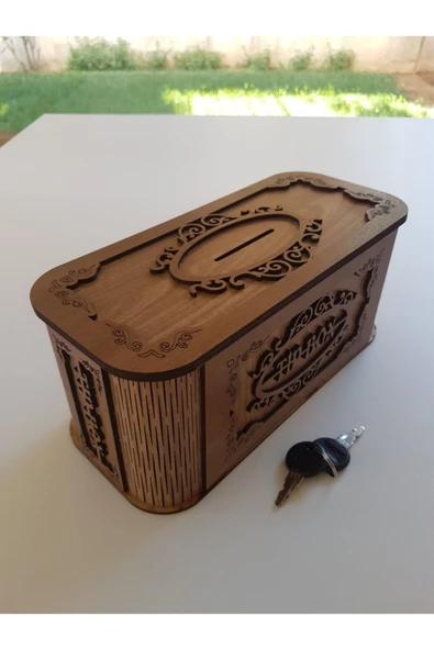 Tip Box Bahşiş Tip Kutusu Ahşap Kumbara Anahtarlı Kilitli Bahşiş Için Kumbara Bahşiş Kutusu - Resim 7