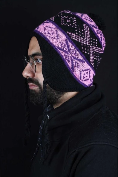 Uzun Kulak Kapatan Tasarım İçi Polarlı Renkli Erkek Bere - Resim 2