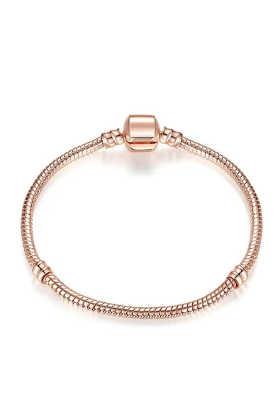 925 Ayar Cham Uyumlu Yılan Zincir Gümüş Üzeri Altın Kaplama Kadın Bileklik-rose Gold ürün görseli 1