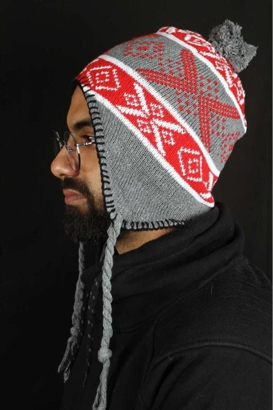 Uzun Kulak Kapatan Tasarım İçi Polarlı Renkli Erkek Bere - Resim 4