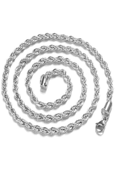 925 Ayar Gümüş Burgu Zincir Unisex Kadın Erkek Kolye - Resim 5