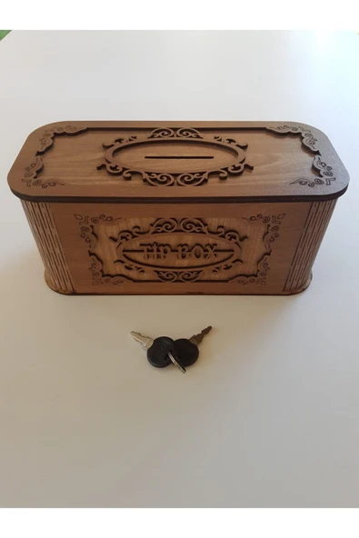 Tip Box Bahşiş Tip Kutusu Ahşap Kumbara Anahtarlı Kilitli Bahşiş Için Kumbara Bahşiş Kutusu - Resim 2
