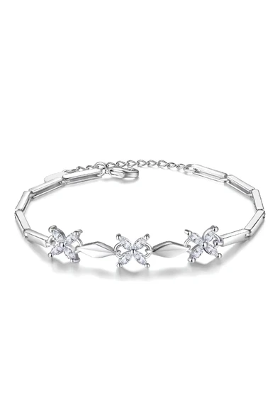 925 Ayar Gümüş Boyu Ayarlanabilir Çiçek Tasarımlı Kadın Bileklik Sevgiliye Hediye ürün görseli 1